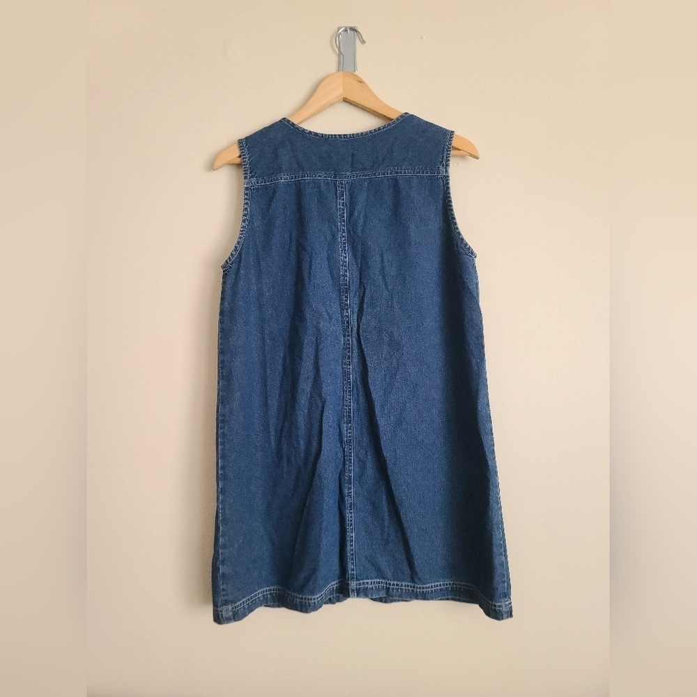 Natural Impressions Women's Jean Denim Dress Jumper vintage sz m - Picture 4 of 5